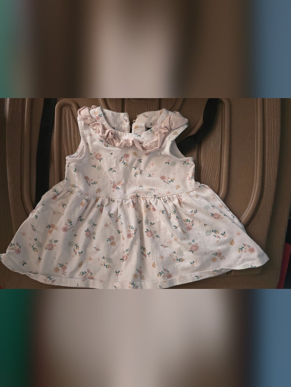 Baby Girls Pink Floral Ruffle Shirt